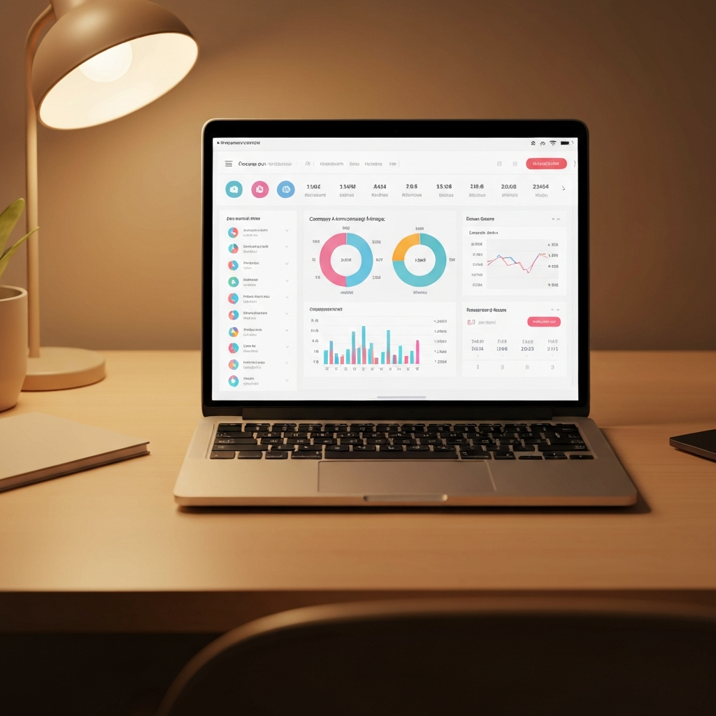 Tableau de bord comptable LMNP en ligne sur ordinateur portable