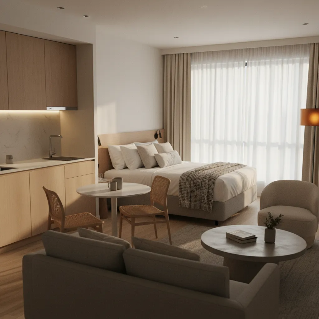 Un studio meublé aux normes du décret de 2015 avec les équipements obligatoires