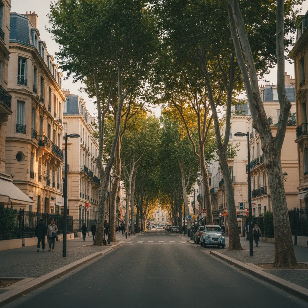 Rue résidentielle typique du centre de Marseille avec ses immeubles en pierre