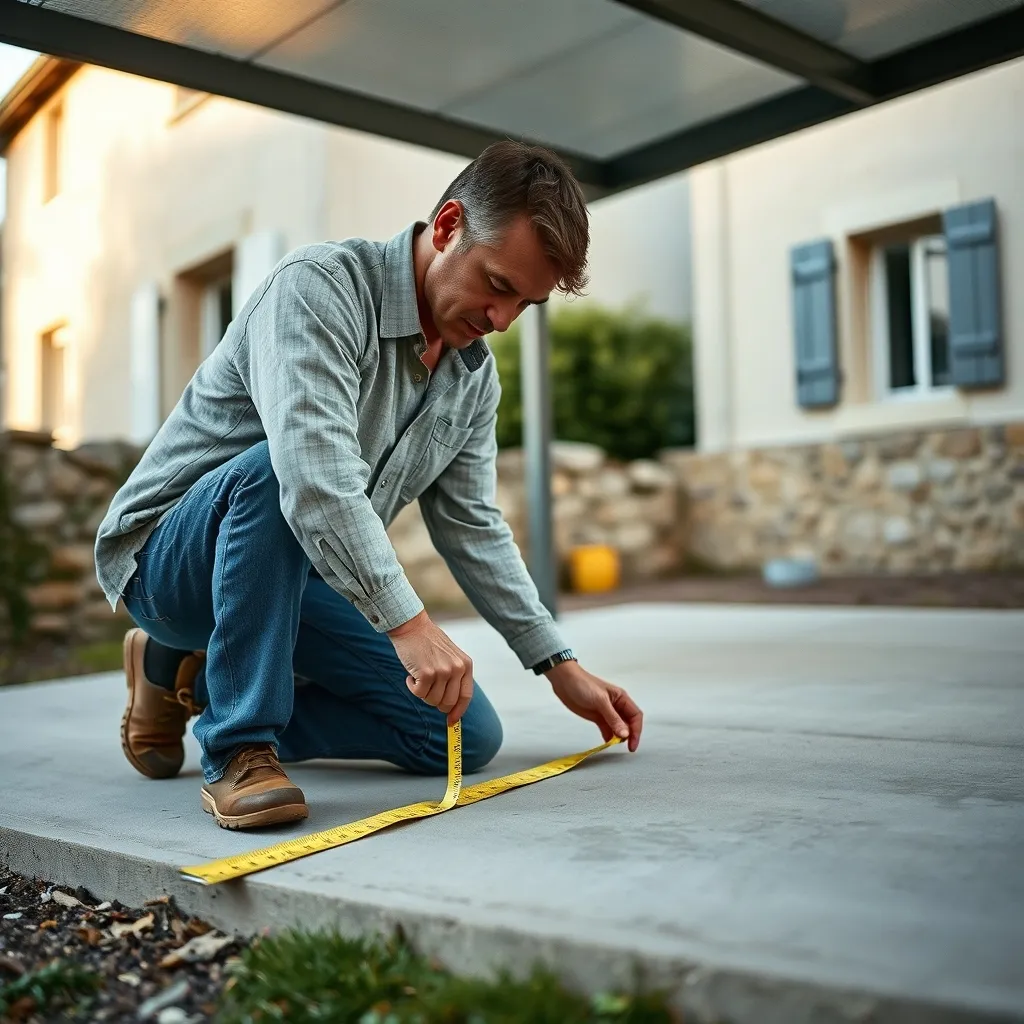 Mesurer précisément l'emprise au sol du carport est essentiel pour déterminer l'autorisation nécessaire