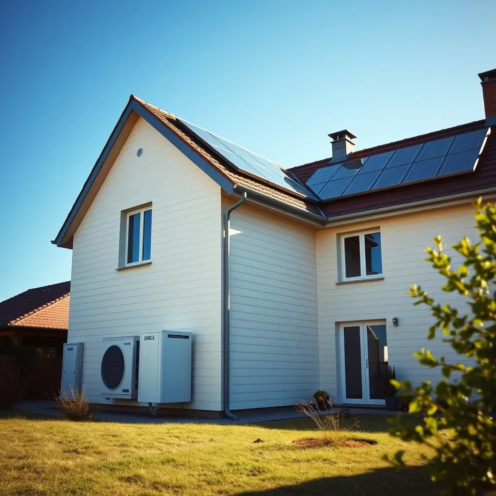 Maison individuelle après rénovation énergétique complète avec isolation et panneaux solaires