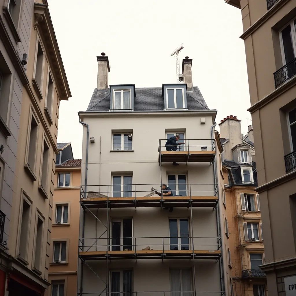 Travaux d'isolation thermique par l'extérieur sur un immeuble en copropriété