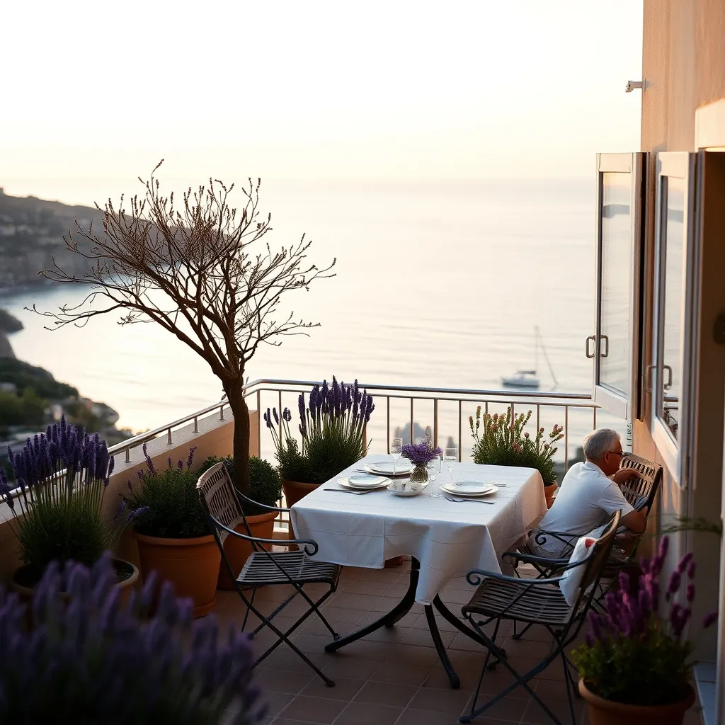 Terrasse d'un appartement avec vue mer, typique des biens recherchés en location saisonnière
