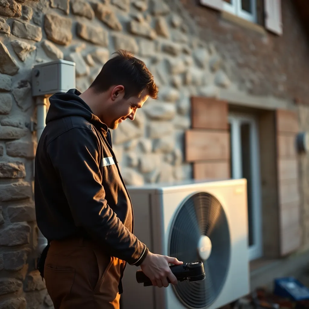 Installation d'une pompe à chaleur air-eau par un artisan certifié RGE