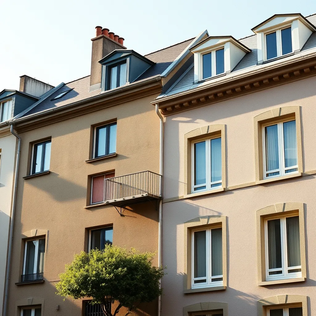Façade rénovée d'une copropriété après travaux d'isolation et remplacement des menuiseries