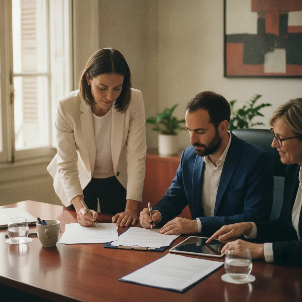 Signature du dossier de financement pour un projet de construction neuve