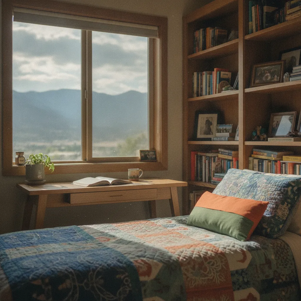 Chambre meublée en colocation avec vue sur les Pyrénées depuis Tarbes