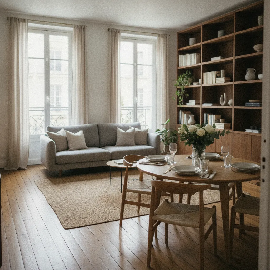 Salon partagé dans un appartement en colocation à Tours