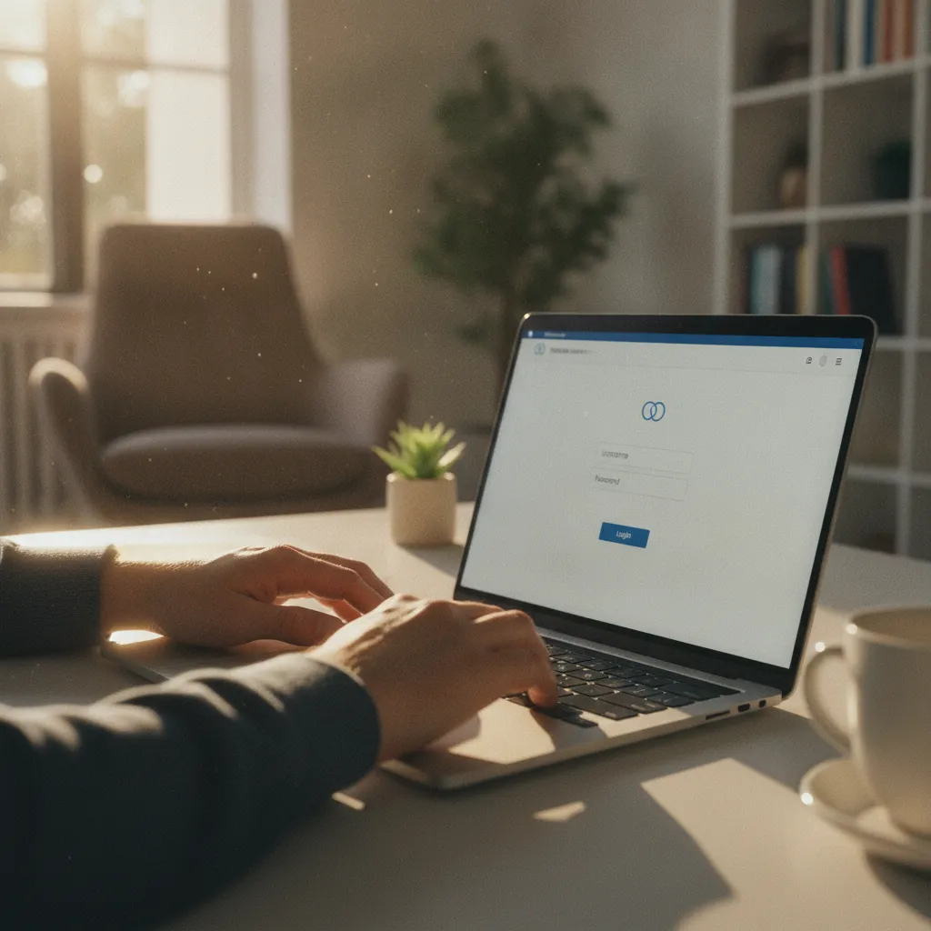 Saisie des identifiants de connexion sur l'espace client en ligne