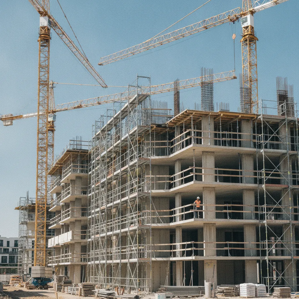Chantier d'un programme immobilier neuf dans la métropole rennaise